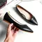 Women Flat Heel Shoes Basic Style Office Lady Working Shoes Flat Heel Pointed Toe Pure Color Plus