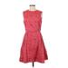 Gap Casual Dress - Mini High Neck Sleeveless: Red Floral Dresses - Women's Size 4