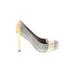 Luciano Barachini Heels: Slip-on Stilleto Cocktail Party Gray Shoes - Women's Size 38 - Round Toe