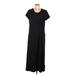 H By Halston Casual Dress - A-Line Scoop Neck Short sleeves: Black Print Dresses - Women's Size Large Petite