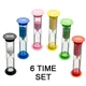 6Pcs Sand Timer Plastic Hourglass Timer Colorful Sandglass Hourglass Small