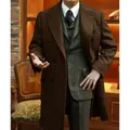 Men's Herringbone Jacket Elegant Suits for Men 1 Piece Set Luxury Men's Suit Medium Length Male Coat