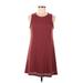 Final Touch Casual Dress - A-Line: Burgundy Solid Dresses - Women's Size Medium