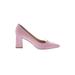 Marc Fisher LTD Heels: Slip-on Chunky Heel Feminine Pink Print Shoes - Women's Size 8 - Pointed Toe