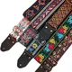 New Ethnic Style Jacquard Leather Guitar Strap for Folk Guitar Electric Acoustic Ukulele Bass Guitar