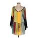 VOOM by Joy Han Casual Dress - Popover: Green Color Block Dresses - Women's Size Small