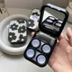 Black Cool Flower Contact Lens Case Lolita Cosmetic Lens Container Portable Travel Set Spectacle