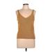 Old Navy Sleeveless T-Shirt: Gold Solid Tops - Women's Size Large