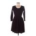 American Eagle Outfitters Casual Dress - Fit & Flare: Burgundy Dresses - Women's Size Medium