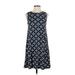 Ann Taylor LOFT Outlet Casual Dress - A-Line High Neck Sleeveless: Blue Dresses - Women's Size Small