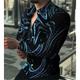 Men's Printed Long Sleeve Shirts Casual Cardigan Tops Man Button Up Holiday Fashion Shirt 5XL