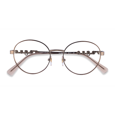 Unisex s round Pale Brown Metal Prescription eyeglasses - Eyebuydirect s Vogue Eyewear VO4222