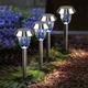 4 pièces lumières de voie solaires lumières de jardin led extérieures pour patio couleur acier inoxydable lampe souterraine intégrée lampe de pelouse lampe d'éclairage de nuit lampe de décoration de