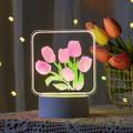 Acrylique led tulipe veilleuse fleur lampe de table pot de fleurs plante atmosphère lampe de nuit maison salon décor éclairage amant cadeau led lampe