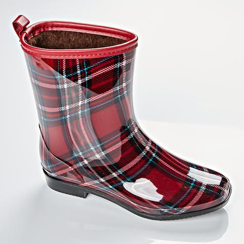 Regenstiefel Karo dunkelrot