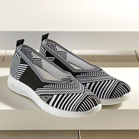 Slipper "Linda", schwarz-weiß Image