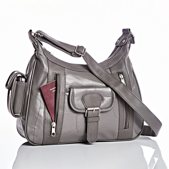 Ledertasche "Patchwork" grau Image