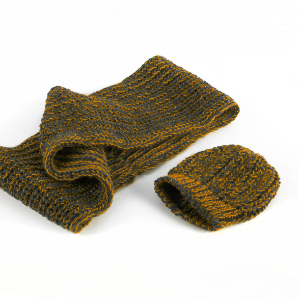 Strickset Mütze & Schal "Alpaka" cognac Image