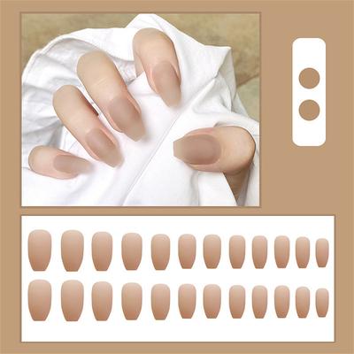 Sensual Scrub Ballet Nail Matte Coffin Nail Wear Nail Nail Piece Trapezoidal Fake Nail Finished Product