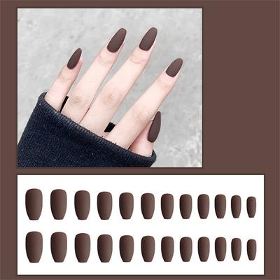 Sensual Scrub Ballet Nail Matte Coffin Nail Wear Nail Nail Piece Trapezoidal Fake Nail Finished Product