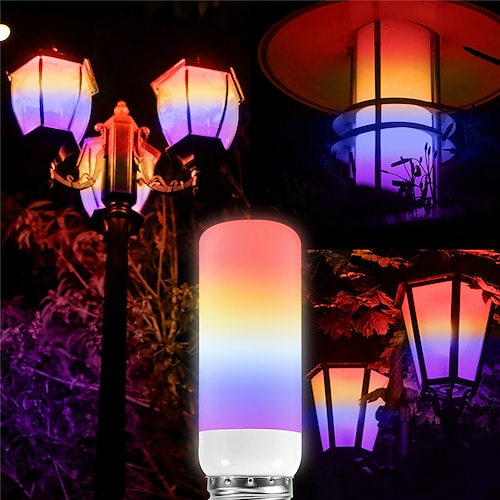 LED Feuerflammen-Glühbirnenlichter 4 Modi dynamischer flackernder Effekt Lampe mit Schwerkraftsensor für Innen-Außen-Hausparty-Halloween-Dekoration 1/4 Stück Image