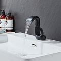 Miscelatore lavello bagno a cascata miscelatore da appoggio, lavabo monocomando rubinetti lavabo monocomando bagno con tubo caldo e freddo, monoblocco vaso acqua rubinetto in ottone cromo bianco nero spazzolato