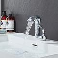 Miscelatore lavello bagno a cascata miscelatore da appoggio, lavabo monocomando rubinetti lavabo monocomando bagno con tubo caldo e freddo, monoblocco vaso acqua rubinetto in ottone cromo bianco nero spazzolato