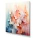 Design Art Pastel Minimalism Towers - Minimalism Wall Art Living Room Metal in Blue/Pink | 32 H x 24 W x 1 D in | Wayfair PT120980-24-32
