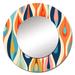 Design Art Retro Abstract Drops XI - Modern Geometric Round Mirror 36 Inch, Metal | 29 H x 29 W x 1 D in | Wayfair MTMIR102185-C29
