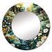 Design Art Coastal Creek Silver Stream III - Plants & Flowers Multi-Color Round Mirror, Metal | 23 H x 23 W x 1 D in | Wayfair MTMIR68936-C23