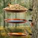 3Pc Bird Feeders Tree Mounted with Heavy Duty Sturdy Steel 8.3â€� in DiameterÃ—1.4 Deep Dark Brown Bird Bath Tray Installed on Wooden Fences Trees Deck Indoor and Outdoor Walls