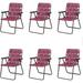 WENZHOU Patio Folding Chair Set 6 Pack Portable Lightweight Indoor/Outdoor Dining Chair for Patio Garden Bay Yard Lawn Heavy Duty Chair Set (Red)