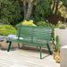 NLIBOOMLife Outdoor Aluminum Garden Bench Patio Porch Chair Slatted Design w/Backrest Dark Grey