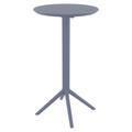 Pemberly Row Contemporary 24 inch Round Folding Bar Table in Dark Gray finish