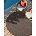 Unique Loom Outdoor Solid Rug 7 10 x 7 10 Round Light Brown