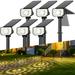 Quntis Solar Spot Lights Outdoor Decorative 6 Pack Solar Landscape Spotlights IP65 Waterproof Solar Powered Wall Lights for Path Garden Yard Pathway-Warm White