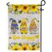 Bee Happy Sunflower Garden Flag Gnome Spring Summer Hanging Decorations Flag for Outside Outdoor Inch