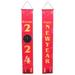 Outdoor Decor Garland Offic Kitchen Creative Signs 2024 New Year Couplets Decoration Party Curtain Photo Props Background Cloth (New 2466-4) (30*180cm) Gift Hanging Polyester