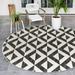 Unique Loom Napa Jill Zarin Outdoor Rug 7 10 x 7 10 Round Charcoal Gray