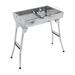 Hxoliqit Grill Barbecue Portable BBQ Stainless Steel Folding BBQ Kabab Grill Camping Grill Tabletop Grill Hibachi Grill For Shish Kabob Portable Small Grill for kitchen