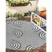 Unique Loom Nyx Outdoor Modern Rug 12 0 x 12 0 Round Black and White