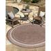 Unique Loom Soft Border Outdoor Border Rug 6 1 x 6 1 Round Brown