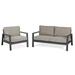Home Square 2-Piece Set with Outdoor Chair and Outdoor Sofa in Slate Gray & Tan