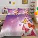 Butterfly Bedding Set Butterfly Duvet Cover Set Twin Full Queen King Size Blue Purple Butterflies Printed Comforter Cover Set for Girls Kids Teens 1 Quilt Cover 2 Pillowcases 3 Piece