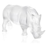 Lalique Rhinoceros Figurine Crystal | 6.38 H x 13.98 W x 6.1 D in | Wayfair 10600300