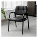 Luwei Waiting Room Chairs Faux Leather Guest Chairs Side Chair with Arms Reception Chairs with Metal Frame Executive Office Chair Upholstered for Office Reception Room and Conference Black
