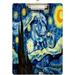 Coolnut Acrylic Clipboards with Low Profile Clip A4 Standard Size 9 x 12.5 File Holder for Writing Drawing Clip Boards for Doctors Offices Starry Night Van Gogh Gifts