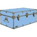 Happy Camper Storage Trunk - Summer Camp Chest - Durable with Lid Stay - 32 x 18 x 13.5 Inches (Light Blue)