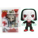 Funkoe Sa*w Billy #52 Bloody Glow in the Dark SDCC Exclusive Vinyl Action Figures Pop! Multicolor Model Toys Collections w/Blood Splatter Bloody Protector