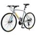 Road Bike with 24 Speeds Drivetrain 700C Commuter Bike with Disc Brakes Lightweight City Bike Aluminum Alloy Road Hybrid Bike